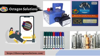 Octagon Solutions - Micron Doctor Blades -  ink mixing roller - Dyne Check Pen, stroboscope