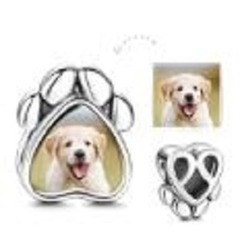 Buy Dog paw photo charm 925 sterling silver