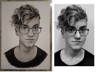 I draw portraits of people. - 2