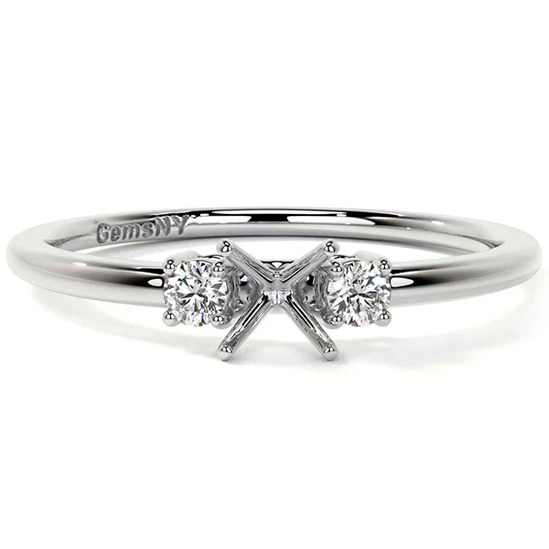 Find Your Dream Ring with Our Round Diamond Three Stone Engagement Ring Setting - 1/2