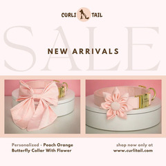 Sophisticated & Stylish Dog Collar with Bow for pets | By CurliTail
