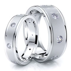 Purchase Elegant Matching Diamond Wedding Band Set - 1