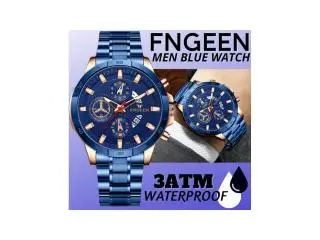 Men's Watch Stainless Steel Quartz Classic Business Wristwatch For Men - Blue - 2